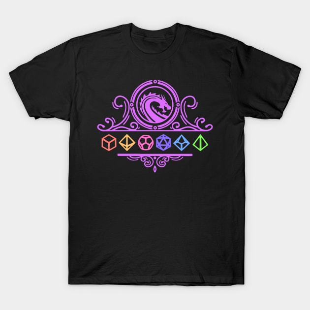 Rainbow Dragon Crest T-Shirt by MimicGaming